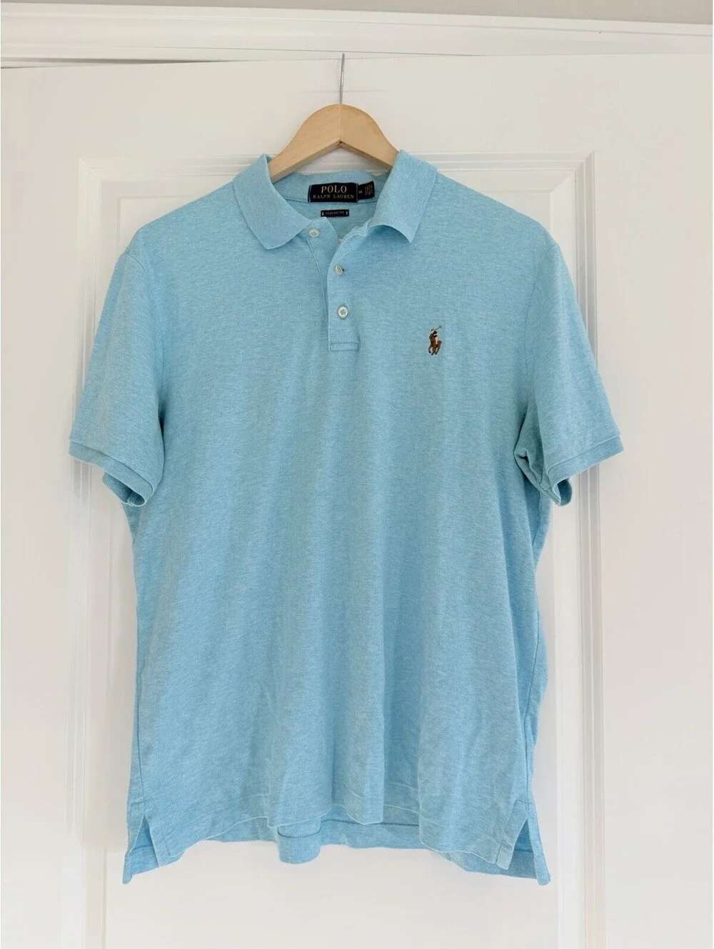 Polo Ralph Lauren Classic Fit Polo Shirt Light Blue Men’s  Size M Logo Preppy